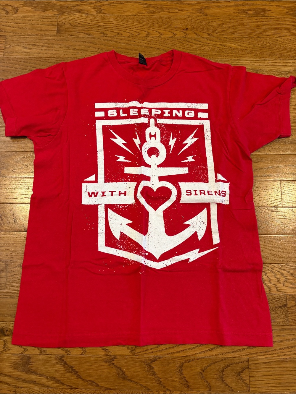 Hot Topic | Red & White Sleeping With Sirens Printed Tee T-Shirt Size Small